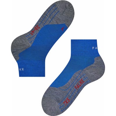 FALKE TK5 Short anti-blaar dun wol functioneel materiaal wandelsokken heren blauw - maat 46-48