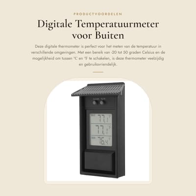 Dailygoods - Digitale Temperatuurmeter voor Buiten gebruik