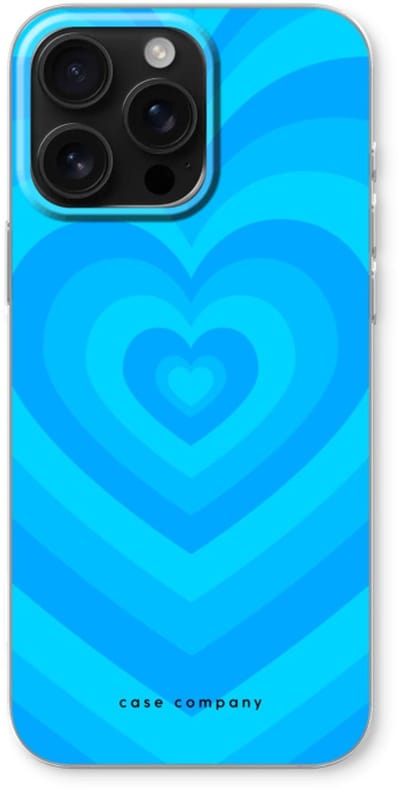 Case Company® - Hoesje geschikt voor iPhone 16 Pro Max hoesje - Hart Blauw - Soft Cover Telefoonhoesje - Bescherming aan alle Kanten en Schermrand