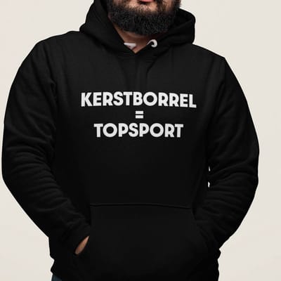 Foute Kerst Hoodie Zwart Kerstborrel = Topsport XS - Uniseks Pasvorm - Kerstkleding Voor Dames & Heren