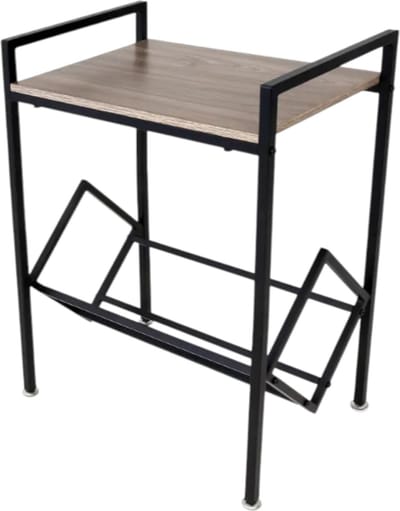 Multifunctioneel LP Opbergsysteem - Zwart met Hout - LP Kast met Wielen - Bijzettafel & Nachtkastje - Langspeelplaat Houder & Organizer - Stijlvol Elpee Rek