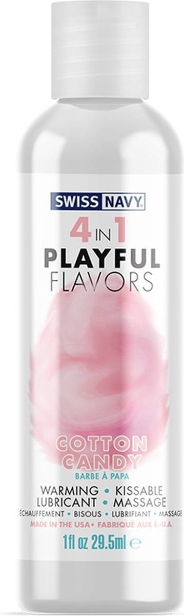Swiss Navy - 4 in 1 Playful Flavors - Likbaar en Verwarmend Glijmiddel en Massage - Cotton Candy