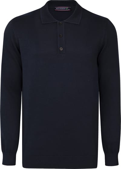 Felix Hardy Gebreide Polo Trui - Polo Kraag - Sweater - 100% Katoen Heren Navy - M