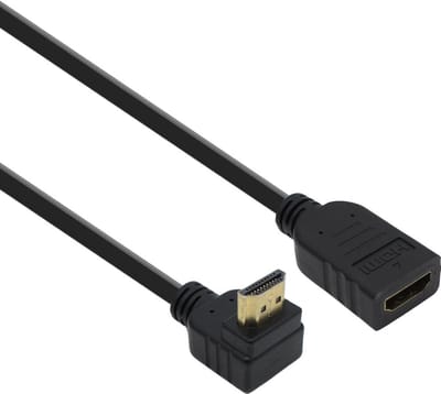 HDMI verlengkabel - Haaks - 1.4 - 2 meter - Verguld - Zwart - Allteq