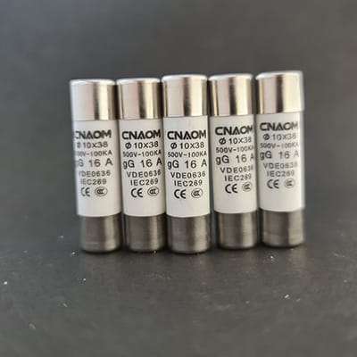 R015 10x38 Keramische Buiszekering - 16A - 10x38mm 5stuks