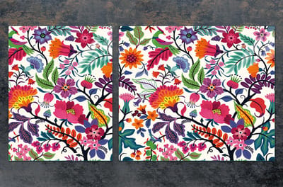 TMK ArtDeko - Snijplank en Fornuisbeschermplaat - 100x52 cm - Bloemenmotief - Gehard Glas