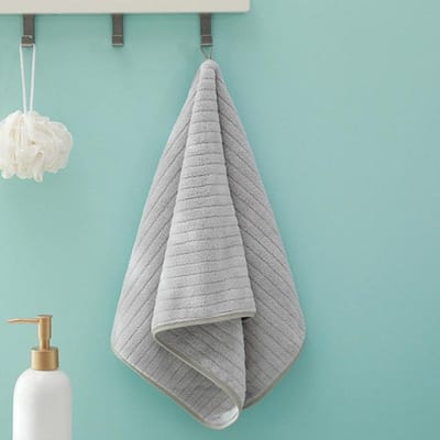 Gezichtshanddoeken Gestreepte Volwassen Zachte Washand Absorberende Handdoeken Wastafel Gezichtshanddoek Badkamer Douche Handdoeken 14*29inch 35x75cm grijs