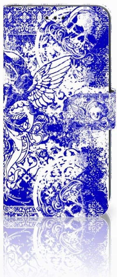 Telefoonhoesje met Naam Xiaomi Mi A2 Lite Angel Skull Blauw