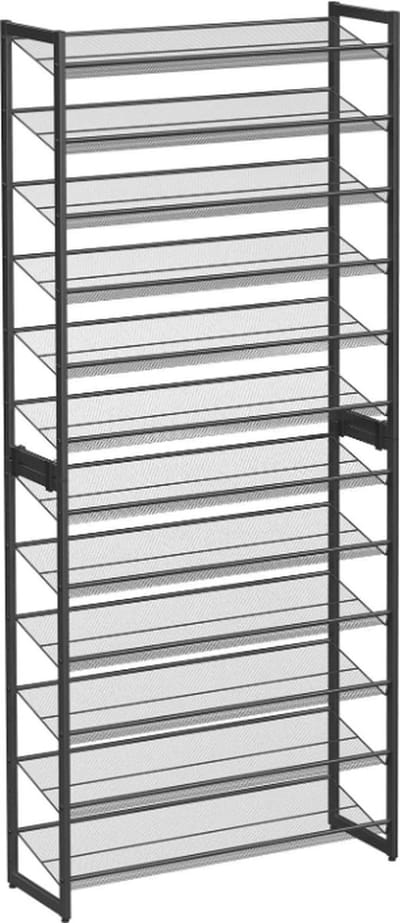MIRA Home - Schoenenrek- Schoenenkast - Zwart - metaal - 30,7x92,5x223