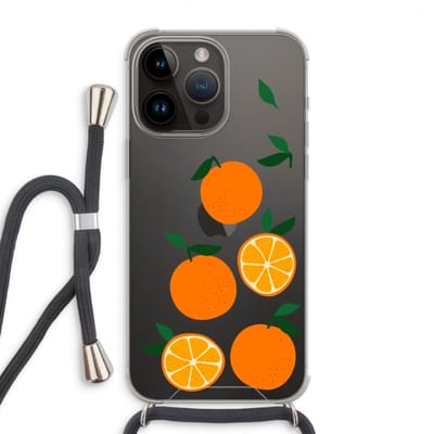 Case Company® - Hoesje met koord geschikt voor iPhone 14 Pro Max hoesje met Koord - Will you be my clementine - Telefoonhoesje met Zwart Koord - Bescherming aan alle Kanten en Over de Schermrand