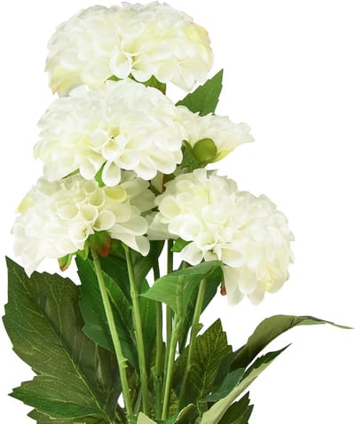Kunstbloemen decoratieve dahlia's kunstwit 50cm