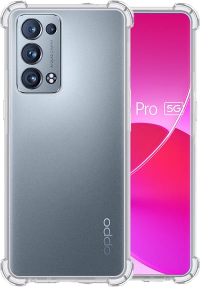 Hoesje - Geschikt voor OPPO Reno 6 Pro - Sterk & Shockproof - Siliconen Case - Back Cover - Telefoon Hoes Shock Proof - Telefoonhoesjes - Transparant