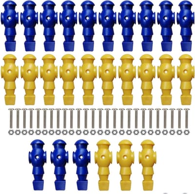 Tafelvoetbal spelers - Reserve onderdelen - Spel reparatie - Veerkrachtig hars materiaal - 26 stuks - Blauw geel