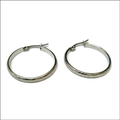 Aramat Jewels | Oorringen | Stijlvolle Stalen Oorringen 30mm gedraaid | Streepjes-30x3.5mm | |3mm | Staal | Volwassenen | Verkleurd niet