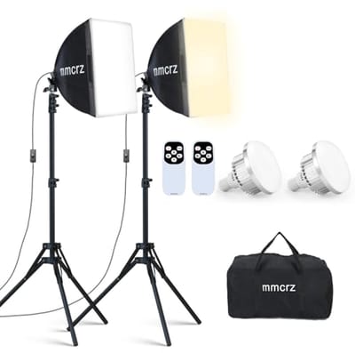 SnelShoppen - Set van 2 Professionele Softbox Verlichting 40x40 cm met 85W LED Lampen 2700-6500K voor Fotografie, Video-opnames, Live Streaming
