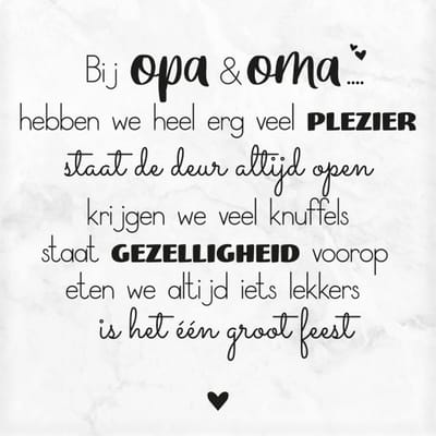 Marmeren Onderzetter - Opa & Oma - 10 x 10 x 1 cm