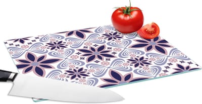 Glazen Snijplank - 28x20 - Bloemen - Luxe - Design - Snijplanken Glas