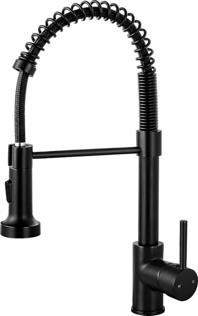 Keukenkraan Uittrekbaar - Spoelbak Armatuur - Flexibel Reinigen - 360° Draaibare Sproeier - 60 cm Slang - Zwart