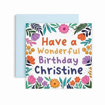Gepersonaliseerde verjaardagskaart voor vrouwen met bloemen - unisex kaart voor speciale gelegenheden