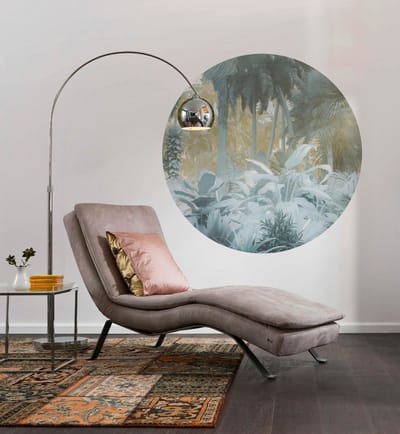Fotobehang - Exotic Jungle 125x125cm - Rond - Vliesbehang - Zelfklevend