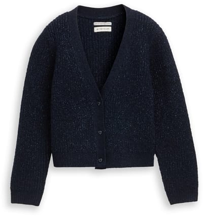 Tom Tailor - Vest met glittereffect - Maat 92/98 - sky captain blue