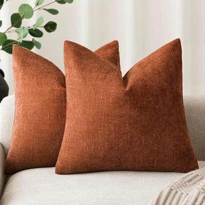 Pakket van 2 Zachte Textuur Kussenhoezen Vierkant Accent Effen Kussenhoes Gezellige Boerderij Stijl Kussenhoes met Rits voor Bank 30x50cm