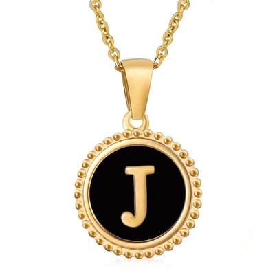 Rvs sieraden - Halsketting initiaal -J- Goudkleurige ketting dames