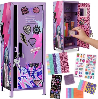 WOW Generation Metalen kluisje met hangslot voor sieraden voor meisjes, een opbergplekje voor geheimen 11x11x28 cm