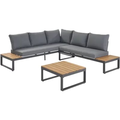 Central Park Hoekbank Scalea - Staal/eucalyptus - Antraciet - 5 Personen