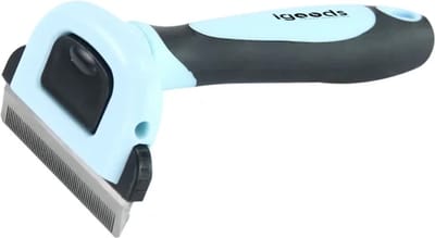 Igoods Hondenborstel - Kattenborstel - Pluizenborstel - Dierenkam - Vermindert Haaruitval Tot 95% - Blauw