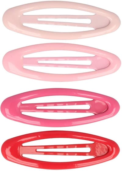 Haarsoires Haarspeld Klikklak 6cm - Ovaal - Epoxy - Roze - Set van 4 - Haarclip Speldjes - Makkelijk in Gebruik - Haaraccessoires voor Volwassenen & Kinderen - Hair Clip - Decoratieve Haaraccessoire