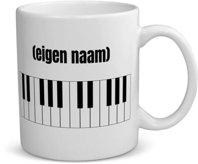 Akyol - keybord met eigen naam koffiemok - theemok - Instrumenten - muziek liefhebbers - iemand die houdt van om op de keybord te spelen - verjaardag - cadeau - kado - 350 ML inhoud