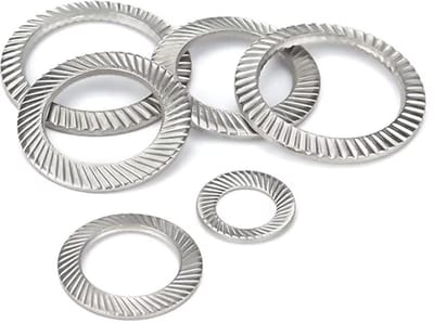 Dailygoods- Sluitringen roestvrij staal - Borgringen assortiment - Gekartelde sluitringen - Antislip - 90 stuks - Binnendiameter 2,5 mm - 30 mm
