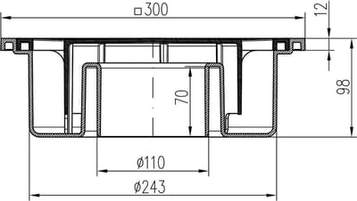 Vloerafvoer - Drainage put - Wateroverlast voorkomen - Platte bodem ontwerp - 300 bij 300 mm