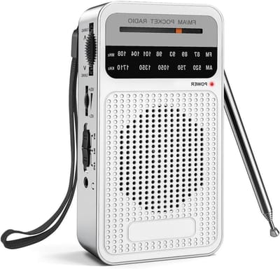 Draagbare Radio - Zakradio AM FM - Muziek Luisteren - Telescopische Antenne - Mini Formaat - Zilver