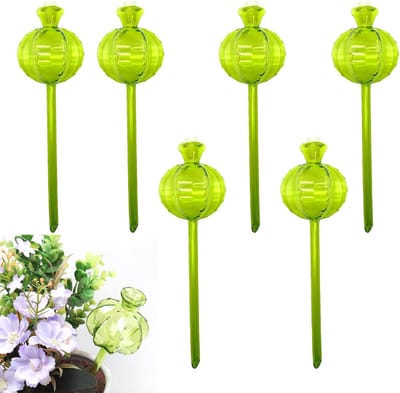 Dailygoods- Irrigatieballen 6 Stuks - Automatische Waterdruppelaar - Kunststof - Voor Binnen/Buitenplanten - Constant Bodemvocht - Instelbare Waterstroom - Plantenbewateringssysteem