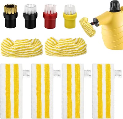10-delige Universele Accessoireset Voor Stoomreinigers met Vloerdoeken en Borstels