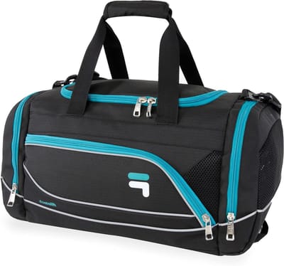 Sport Plunjezak - Gymtas - Naar De Sportschool - EXOVENT Ventilatie - 48x25x25 cm - Zwart Blauwgroen