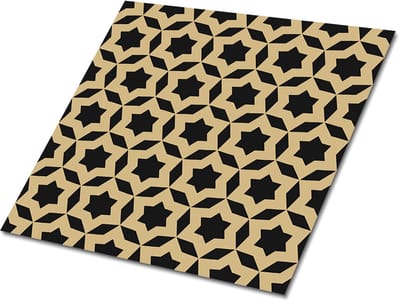 Tulup PVC Tegels - Geometrische Sterren Vinyl Tegels - 30 cm x 30 cm - Zwart Zelfklevende PVC Tegels - Set van 9 - Zelfklevende Vinyl Tegels - Geometrisch Plaktegels - Vinyl Vloer Tegels - Plaktegels keuken en Badkamer