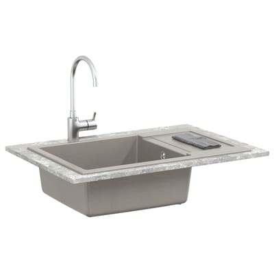 vidaXL - Wasbak - Grijs - 780 - x - 500 - mm - 80% - Kwarts - en - 20% - Hars