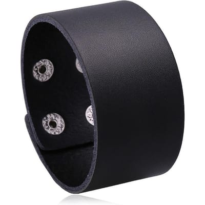 Mode Punk Vintage Armbanden Verstelbare Lengte Eenvoudige Polsband Breed Echt Lederen Armbanden Voor Vrouwen Mannen Sieraden gray