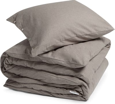 Yumeko dekbedovertrek flanel stone bruin 140x220 + 1/60x70 - Biologisch & ecologisch