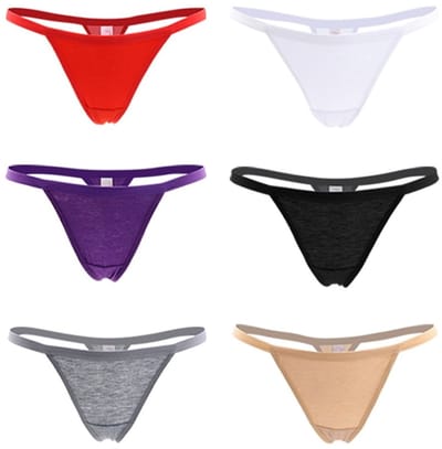 Dailygoods- Slipje 6 Stuks - Katoen/Spandex - G-String - Meerkleurig - Ultra Comfortabel - Geen Panty-Lijn