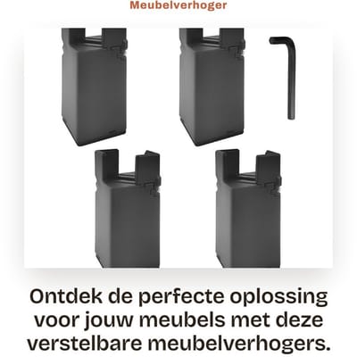Dailygoods- Meubelverhoger 10 cm - Meubelverhogers 4 stuks - Verstelbare Meubelverhoging - Bedverhoging - Sofaverhoging - Duurzaam Hard Plastic