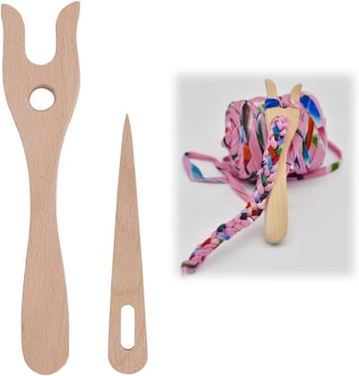 Handgemaakte gebreide vorken voor kinderen - Creatieve brei- en weeftools van hout voor DIY-projecten, armbanden en touw maken