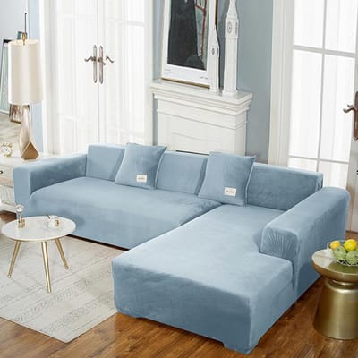 Hoge kwaliteit fluwelen bankhoes L-vormige bank stoelhoezen voor woonkamer hoes voor hoekbank elastische bank hoes wasbaar 3seater 185-230cm
