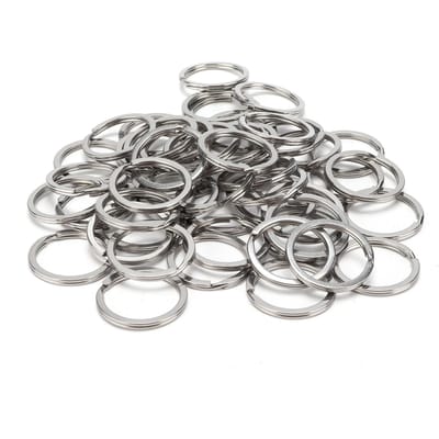 50 stuks Sleutelhanger Roestvrij Staal Roestwerend Multifunctioneel 30 mm Sleutelhanger voor Hanger Cadeau gray
