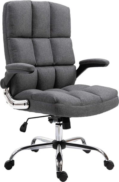 Bureaustoel MCW-J21, bureaustoel executive, in hoogte verstelbaar ~ stof/textiel donkergrijs