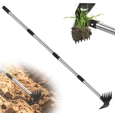 Onkruidtrekker - Geen Kleur - 1 x 1 x 1 cm - Handmatige Onkruidverwijderaar met Lange Steel - Voor Tuin en Terras