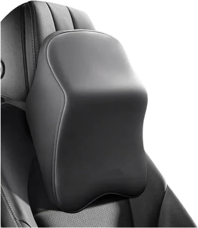 Hoofdsteun en Lendensteun - Nekkussen Rugsteun - Comfortabel Rijden - Traagschuim Vulling - One Size - Zwart